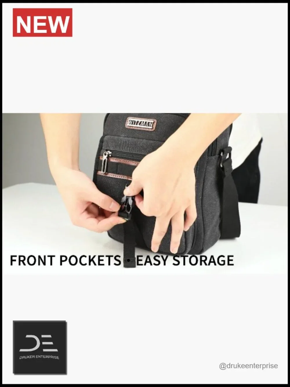 Crossbody Canvas Messenger Bag for Men Vintage Shoulder Bag Work Travel